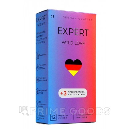 Презервативы EXPERT WILD LOVE № 12+3 (ребристые с точками), 12+3 шт. от sex shop primegoods