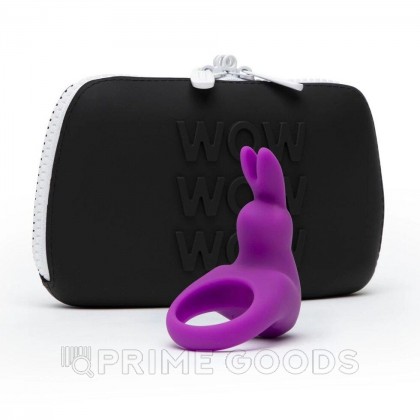 Эрекционное кольцо Happy Rabbit с вибрацией, фиолетовое, кейс в комплекте от sex shop primegoods