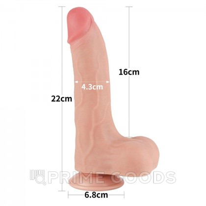 Реалистичный фаллоимитатор Lovetoy (22×4,3 см) с двойной плотностью телесный от sex shop primegoods фото 6
