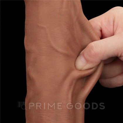 Реалистичный фаллоимитатор Lovetoy King Sized Sliding Skin (29×5,4 см) коричневый с двойной плотностью от sex shop primegoods фото 9