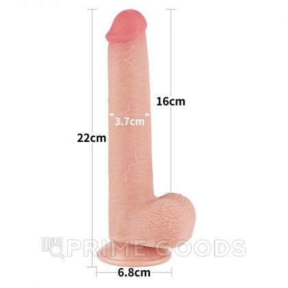 Реалистичный фаллоимитатор Lovetoy Sliding Skin (22×3,7 см) с двойной плотностью телесный от sex shop primegoods фото 6