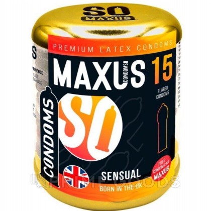 Презервативы гладкие, анатомические MAXUS Sensual 15 шт. от sex shop primegoods