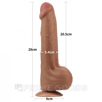 Реалистичный фаллоимитатор Lovetoy King Sized Sliding Skin (29×5,4 см) коричневый с двойной плотностью от sex shop primegoods фото 2