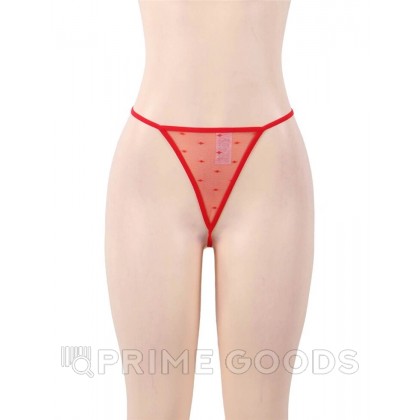 Сексуальное красное белье с подвязками и стрингами (XL-2XL) от sex shop primegoods фото 7
