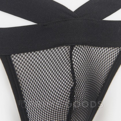 Сетчатые мужские стринги Strappy (XL) черные от sex shop primegoods фото 8