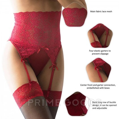 Пояс для чулок на высокой посадке Red Sexy Lace (M-L) от sex shop primegoods фото 5