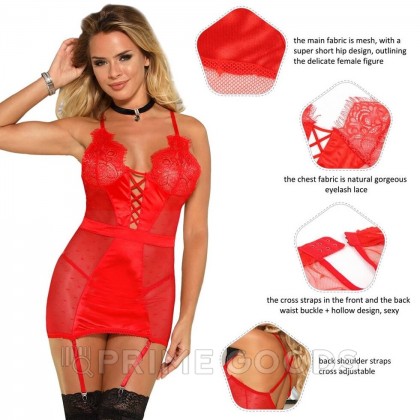 Сексуальное красное белье с подвязками и стрингами (M-L) от sex shop primegoods фото 5