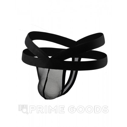 Сетчатые мужские стринги Strappy (XL) черные от sex shop primegoods фото 7